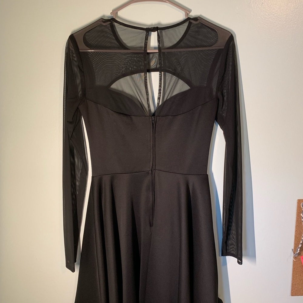 Black Dress. Mesh chest and sleeves. Padded.